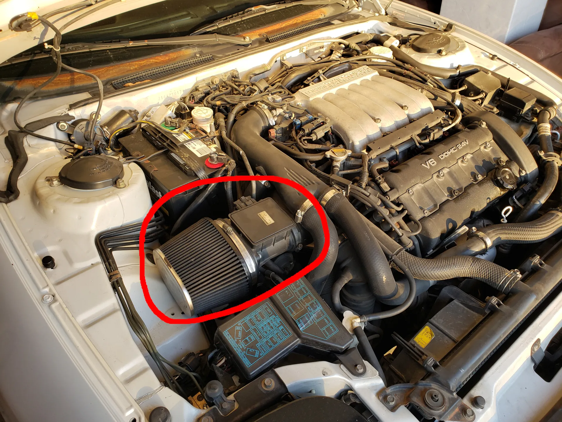 Location of MAF in the engine bay
