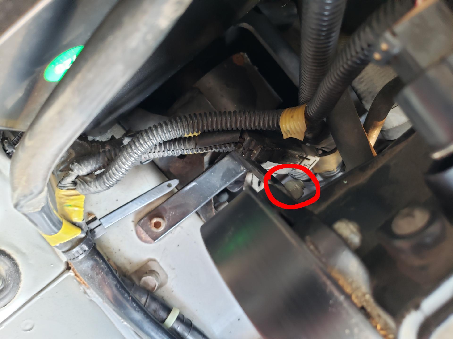 Bolt on rear side of sensor