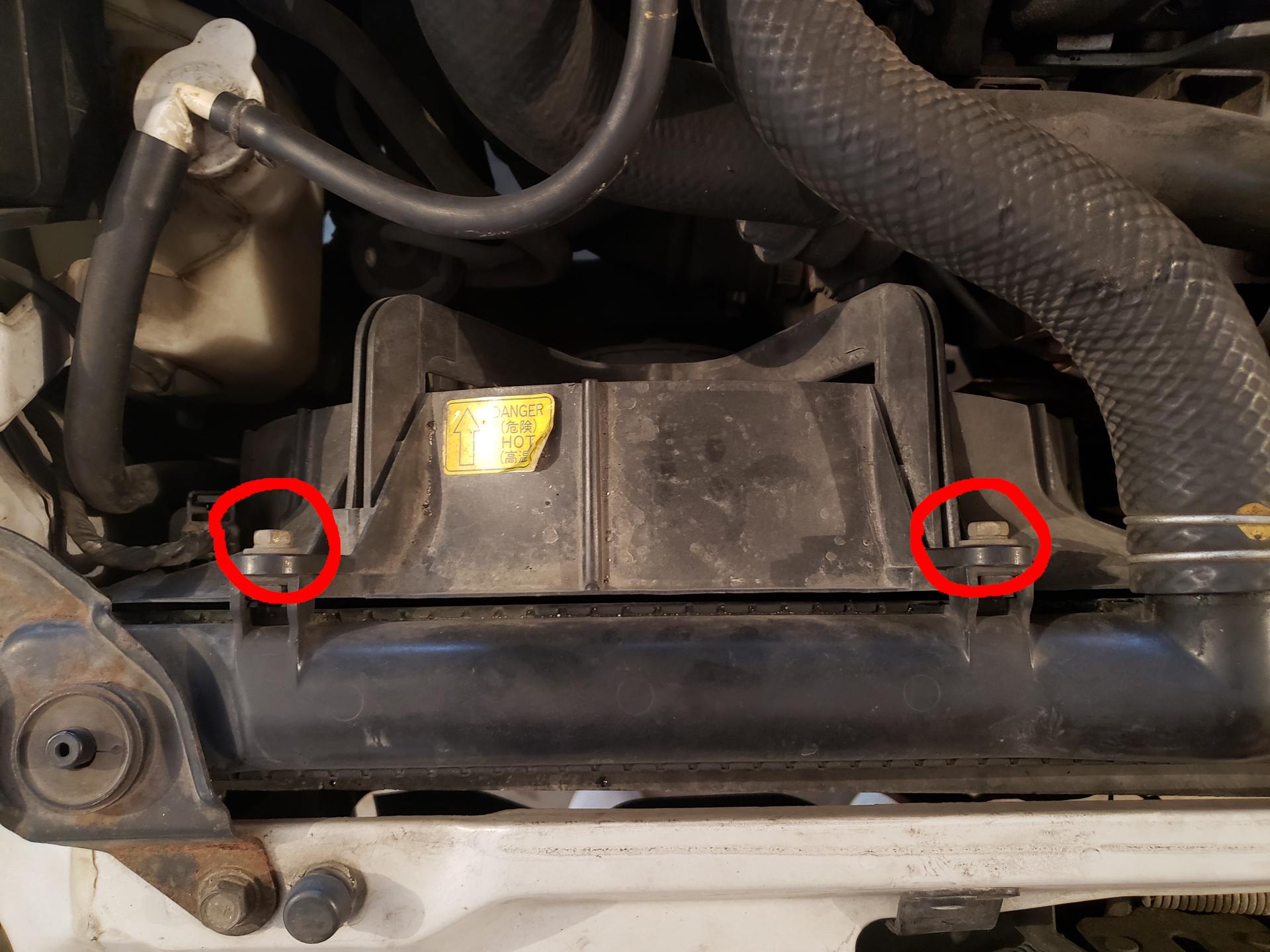 Top mounting bolts