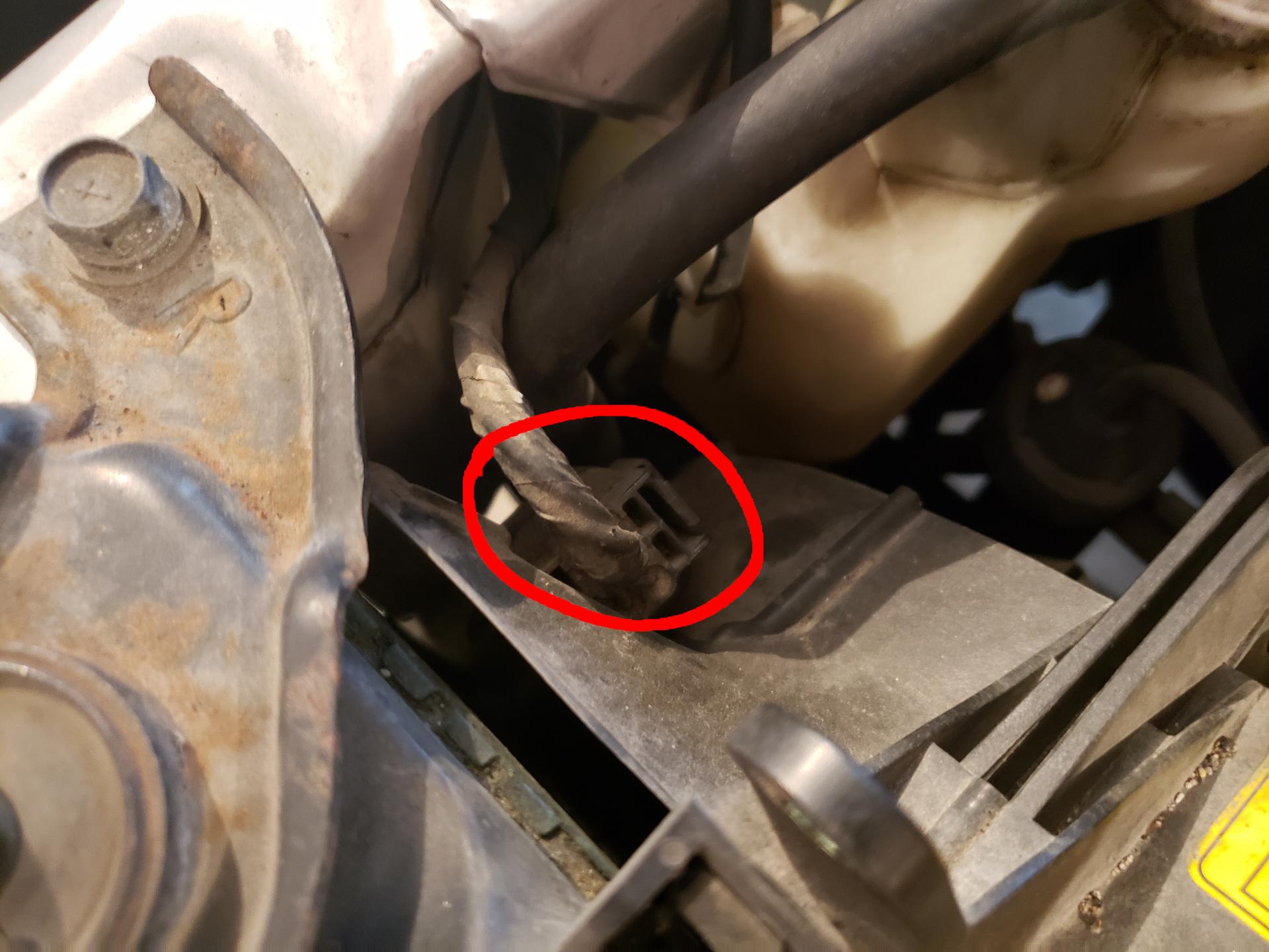 Radiator fan wiring harness