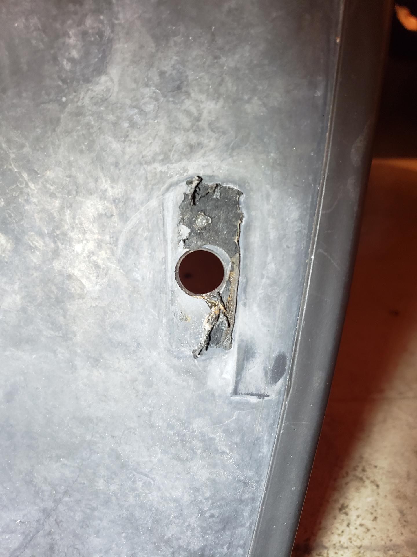 Metal bracket removed